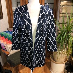 TALBOTS STRETCH SIZE 16 FULLY LINED OPEN FRONT 3/4 SLEEVE DRESS JACKET